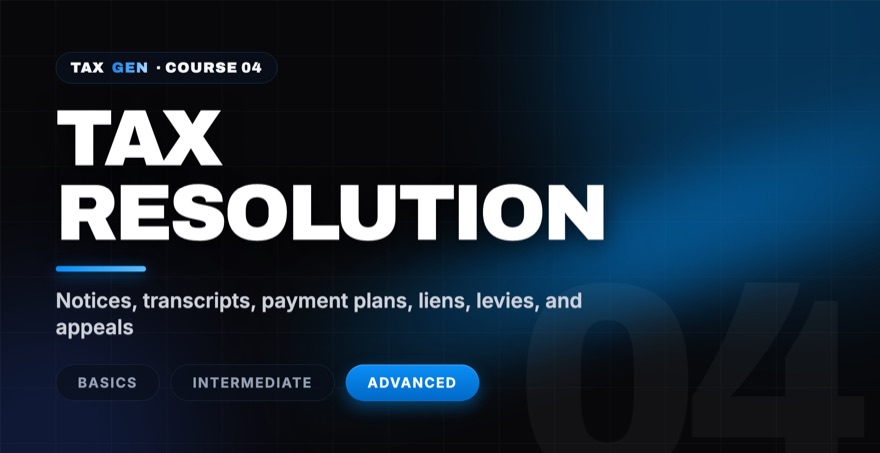 Tax Resolution course cover